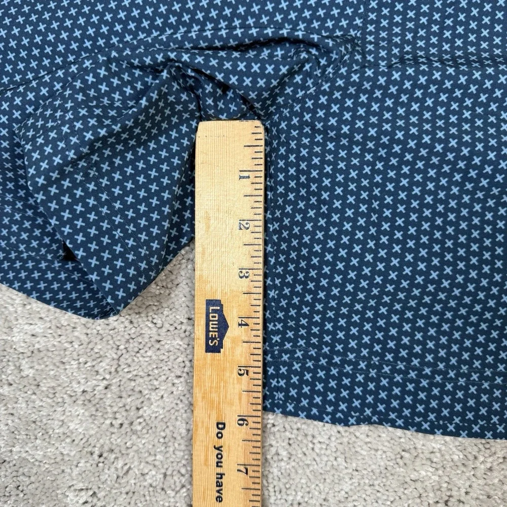 New Fair Harbor The Sextant Swim Shorts Mens Size 38‎ Blue Geometric Stretch NWT